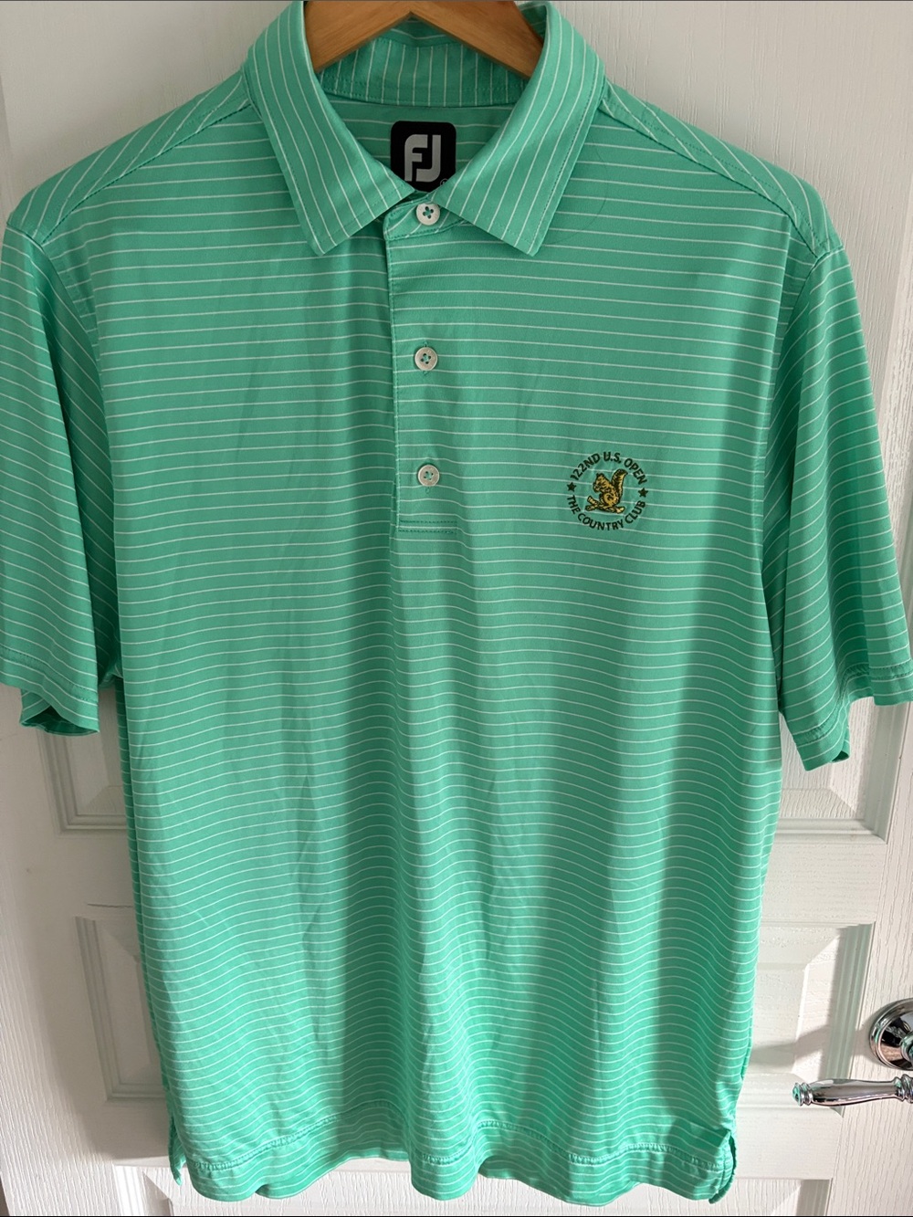 FootJoy Mint Green 122nd U.S. Open Striped Golf Polo
